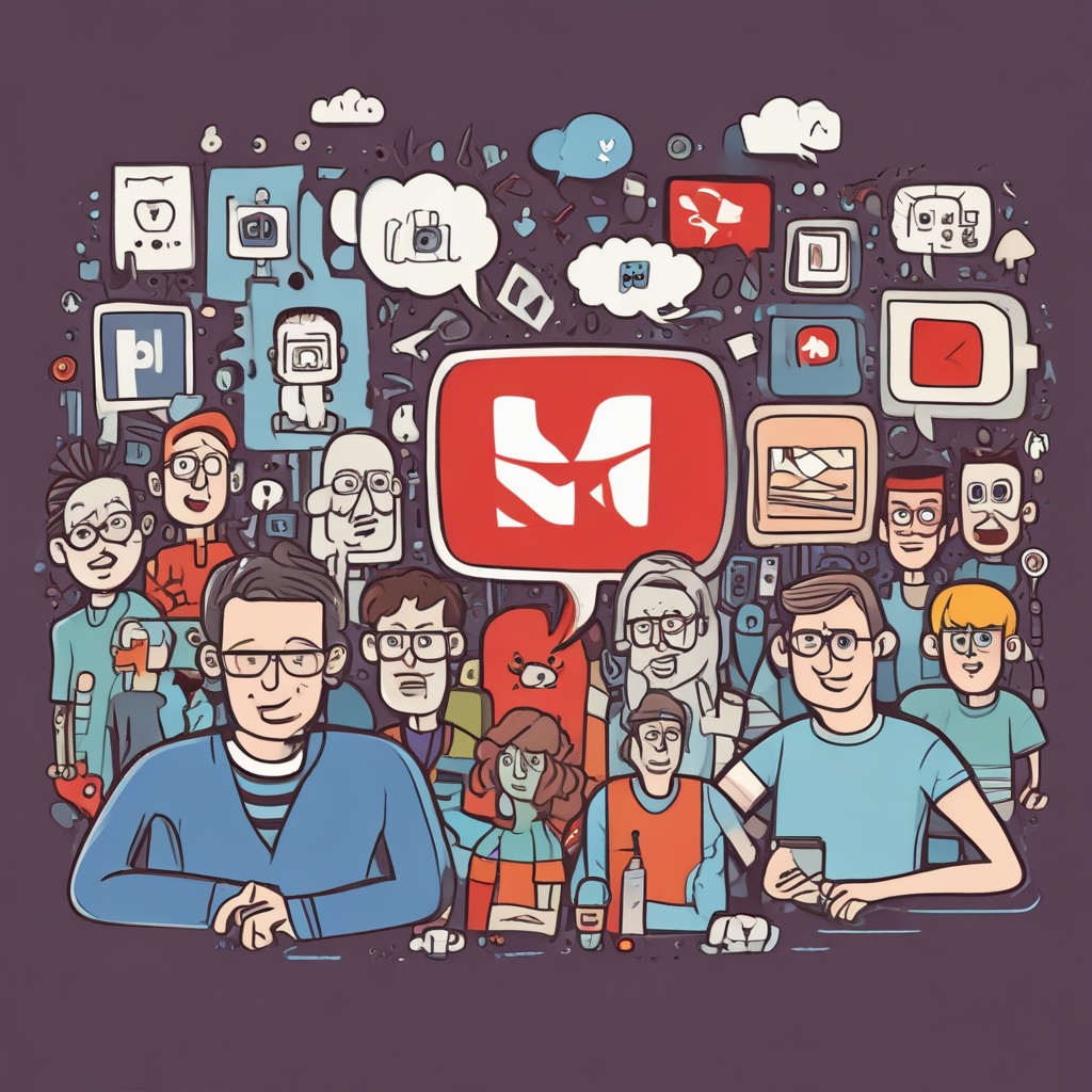 Cartoon image representing YouTube to Facebook